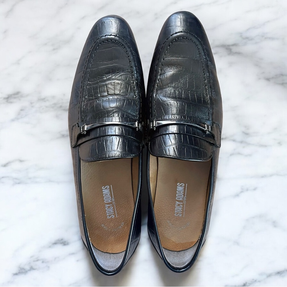 Stacy Adams “Ferdinand” Moc Toe Bit Slip-On Loafer Black (10.5M)